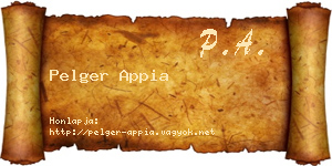 Pelger Appia névjegykártya